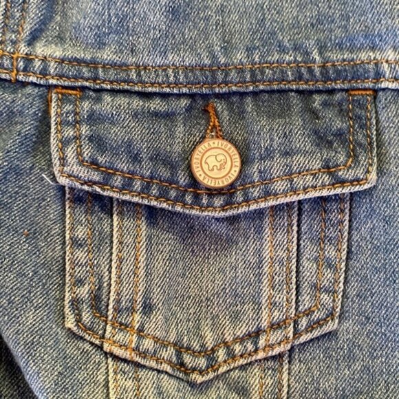 Ivory Ella Ladies Sequined Elephant Distressed Jean Jacket Women’s Size Medium - Picture 8 of 8